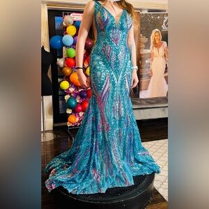 Blue Jovani Mermaid dress #22770